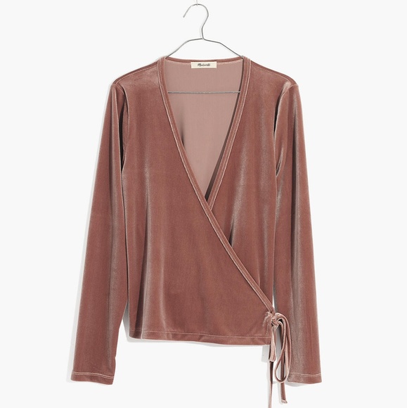 Madewell | Ballet Velvet Wrap Top - Picture 4 of 5